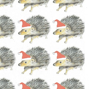 Hedgehog christmas wrapping paper. gift wrap with hedgehog. hedgehog christmas. wildlife wrapping paper. paper with a hedgehog. hedgehoggift