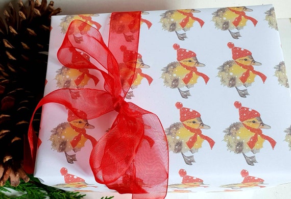 Vintage Baby Wrapping Paper Sheet Ducks and Rabbits