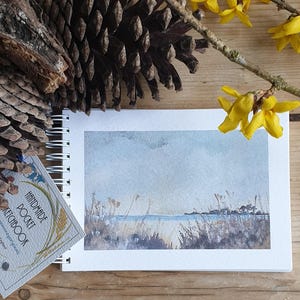 Seaside sketchbook. Pocket sketchbook. Small sketchbook. Small notebook. Seaside theme book. Seagull. Coastal notebook. Beach sketchbook