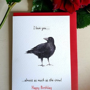 Krähe Karte. Krähe Geburtstagskarte. Lustige Krähe Karte. Vogelkarte. Britische Vogelkarte. Corvid Karte. Krähenliebhaber Karte
