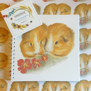 Notizbuch Meerschweinchen.  Handgemachtes Notizbuch. Niedliches Meerschweinchenbuch. Meerschweinchenbuch. Meerschweinchen Geschenk. Skizzenbuch Meerschweinchen. Geburtstagsgeschenk