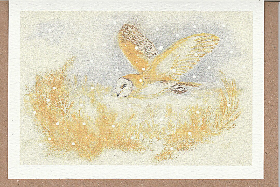 Barn Owl Christmas Card. Card With a Barn Owl. Owl Christmas Card. Gift ...