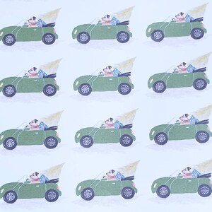 Mini kerst inpakpapier. Groene mini kerst inpakpapier. Grensterreinterverpakkingspapier. papier met een mini- en grensterriër