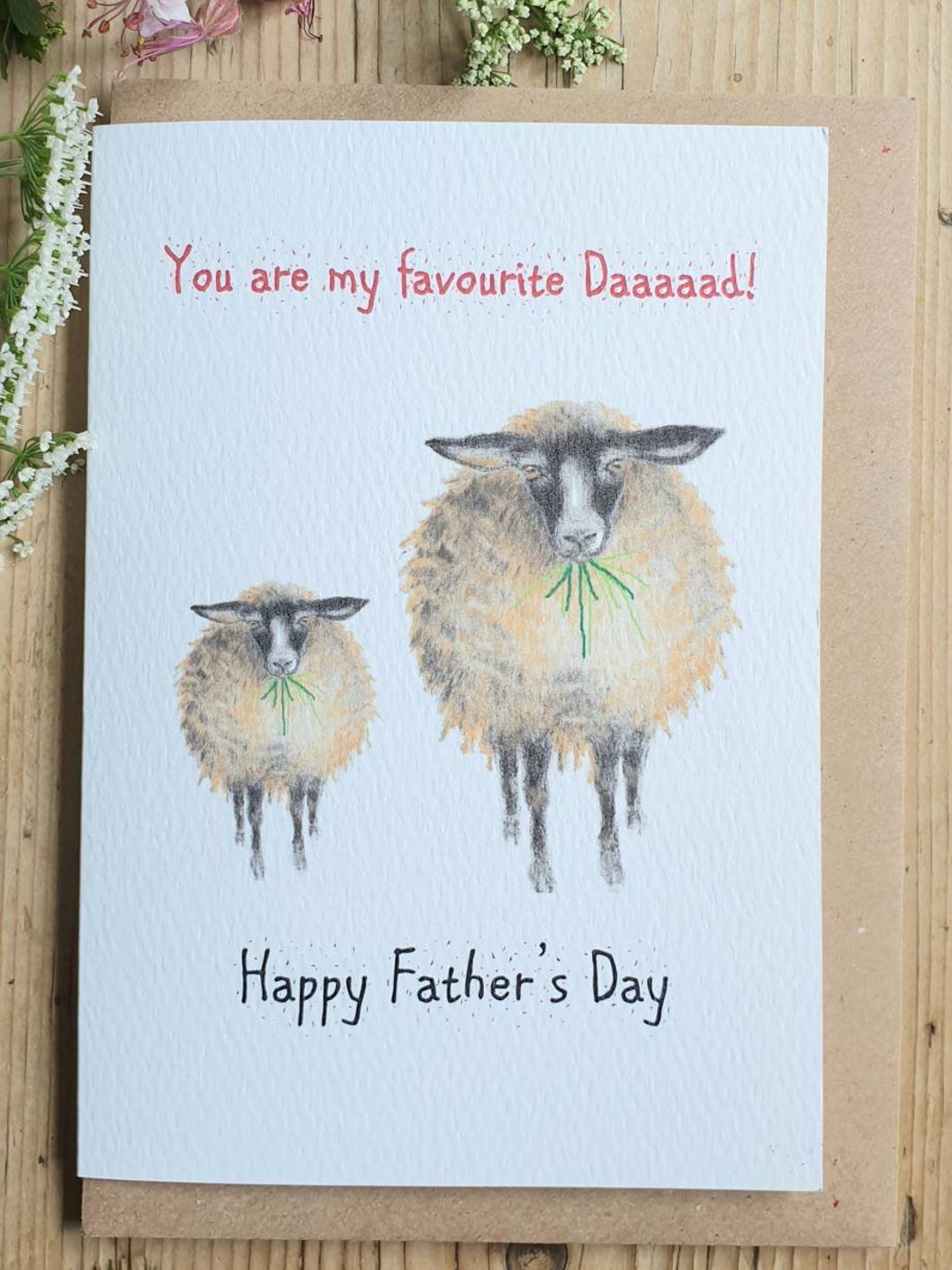 Sheep Father's Day Card. Funny Card. Sheep Funny Card. Fathers Day
