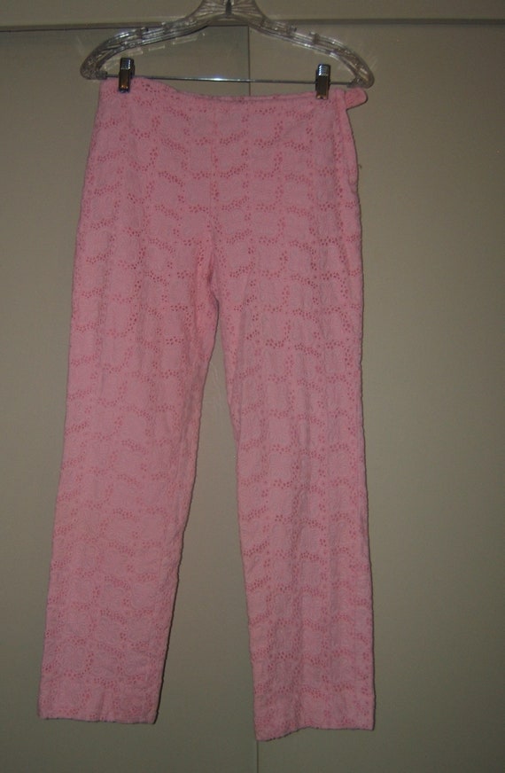 Lilly Pulitzer Pink Eyelite Lined Pants SZ 4 ~ Vin