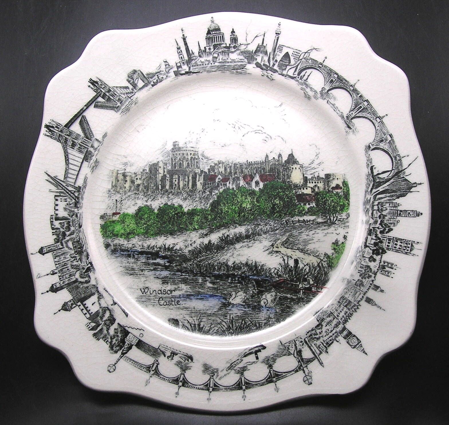 Vintage AJ Wilkinson Burslem England Ceramic Display Plate Etsy