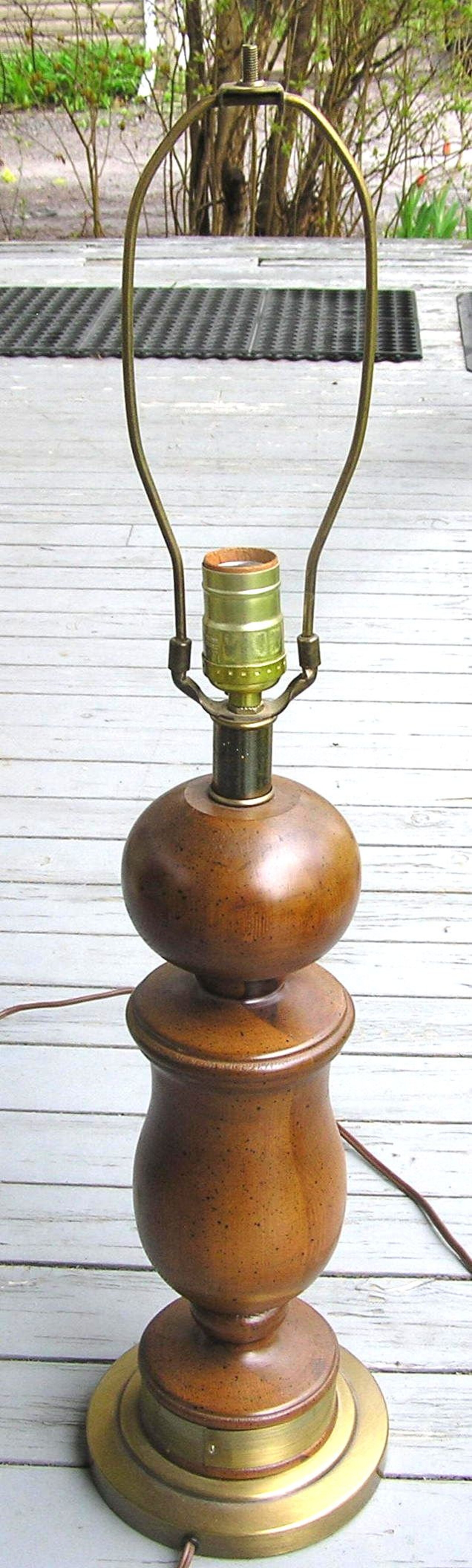 Chunky Mid Century Wooden Table Lamp Lathe Turned Wood w Etsy