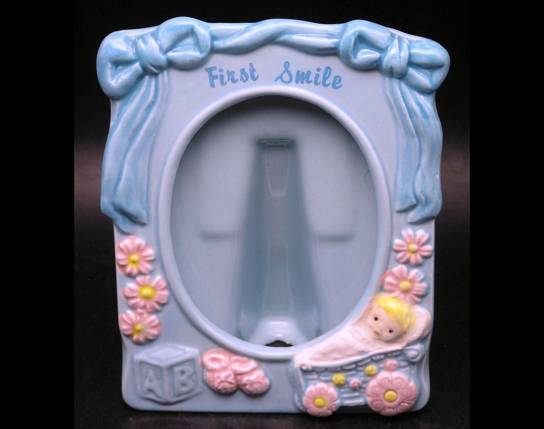 Vintage Ceramic Baby Picture Frame / Stand first Etsy