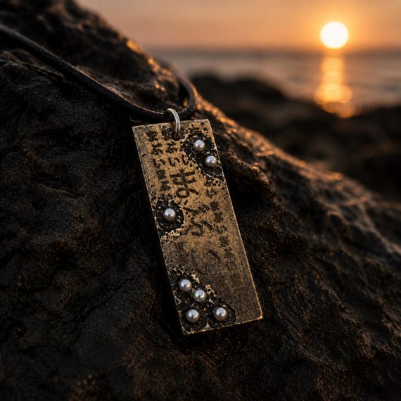 KAIGEN - Oxidized 925 Sterling Silver Necklace with Natural Pearls - Marine Relic Inspired by Japanese Folklore