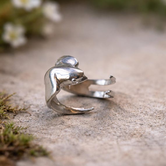 RETOUR SAUVAGE – Sterling Silver 925 Swallow Ring for Men, Adjustable Bird Ring, Symbol of Freedom and Return