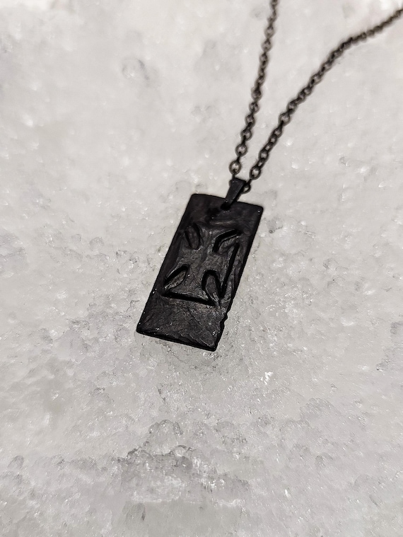 ALTAR – Blackened Silver Cross Pendant | 28×13 mm, 7.5 g | Optional Blackened Silver Chain | Handmade Brutalist Jewelry