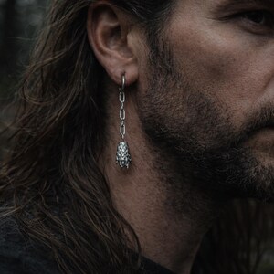 GRIFFE ALPHA - Sterling Silver 925 Men's Earring Inspired by a Wolf's Paw