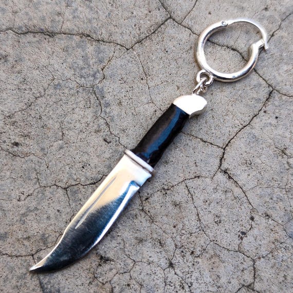 SCREAM - Men's Sterling Silver 925 Earring with Cold Enamel Representing Ghostface's Knife from the Scream Movie