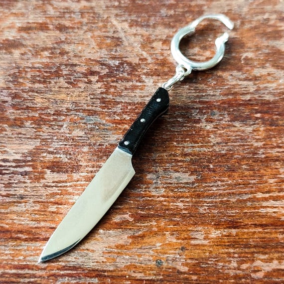 HALLOWEEN – Sterling Silver & Antelope Horn Knife Earring, Inspired by Michael Myers Horror Movie