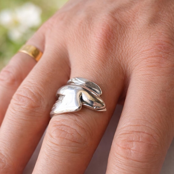 RETOUR SAUVAGE – Sterling Silver 925 Swallow Ring for Men, Adjustable Bird Ring, Symbol of Freedom and Return