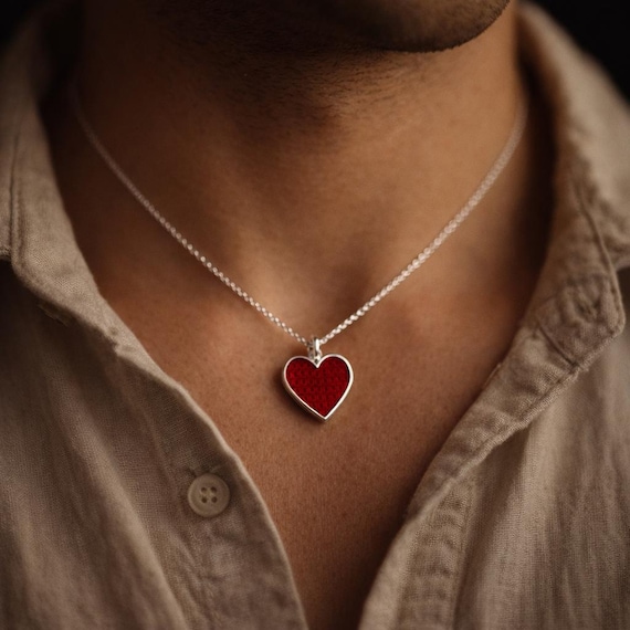 AMOUR VAUDOU - Pendant - Silver Heart Necklace with Vévé Love-Inspired Motifs, Erzulie - Valentine's Day Gift