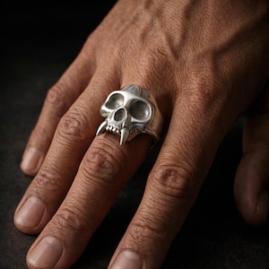Le Roi de la Canopée – Bague Homme Argent Sterling 925 Crâne de Singe, Bijou Mystique Vaudou