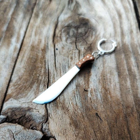 FRIDAY 13TH – Men’s Sterling Silver and Mahogany Wood Earring, Replica of Jason Voorhees’ Machete