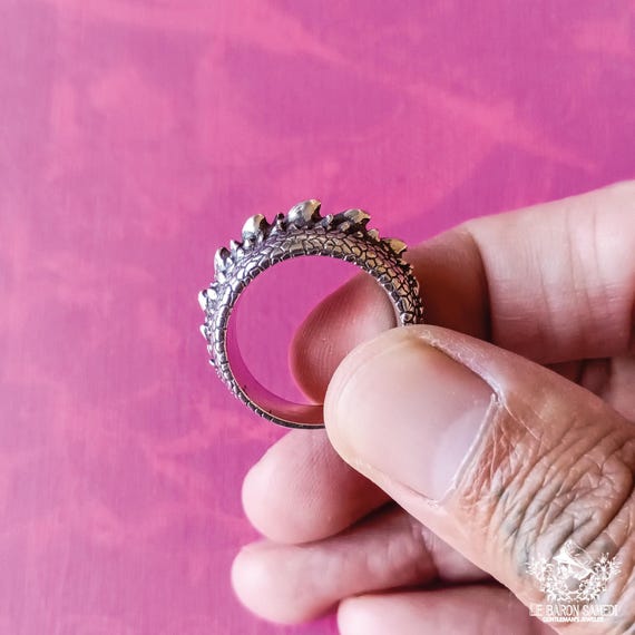 ANNEAU DRACONIQUE - Sterling Silver 925 Ring Inspired by the Mystical Scales of a Dragon's Back