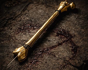 FEMÜR - Handpoker, portaagujas de latón para tatuajes "hanpoke", con forma de fémur