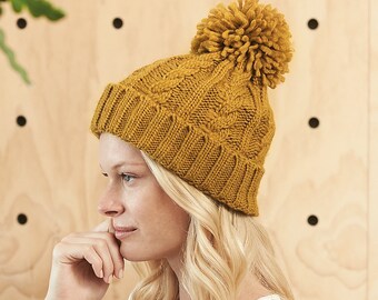 Mustard Bobble Hat - Etsy UK