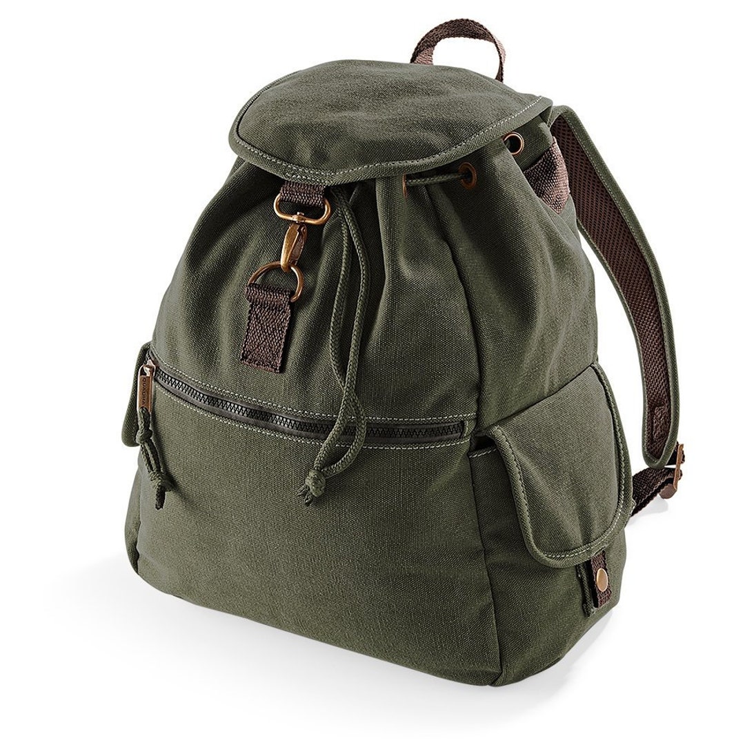 Canvas Backpack. MILITARY GREEN Backpack. Vintage Style. Etsy