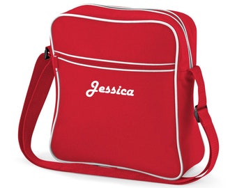 RETRO Style Bag. RED. Personalized bag. Medium Bag. 80's style. Messenger Bag. Crossbody Bag.