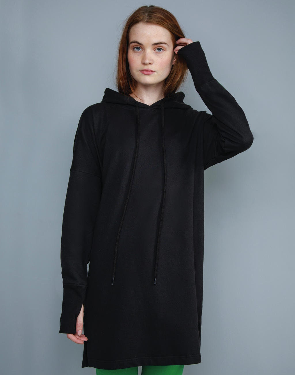Black Ladies Hoodie Dress. Long Length Hoodie. Long Sleeves Etsy