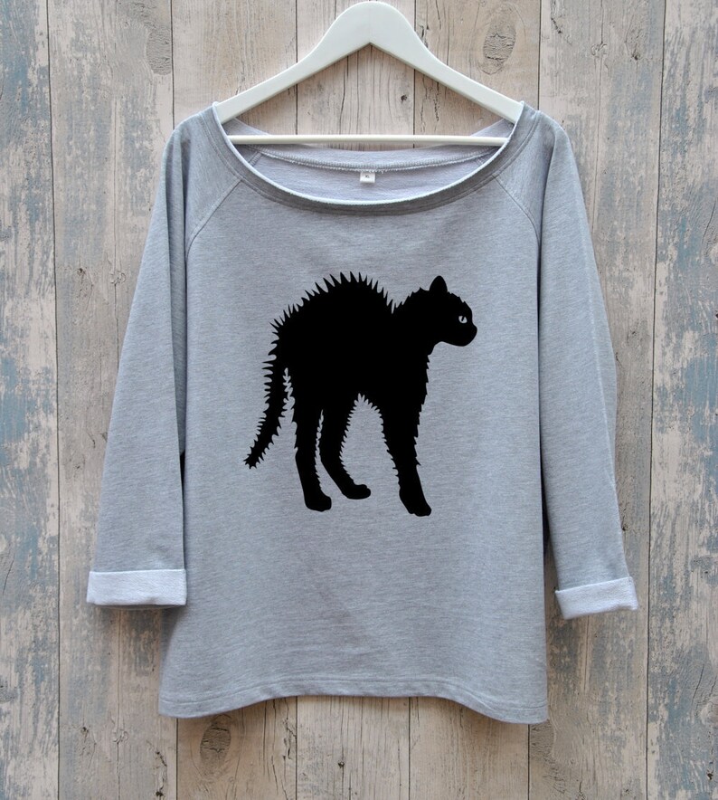 black cat two tone sweatshirt