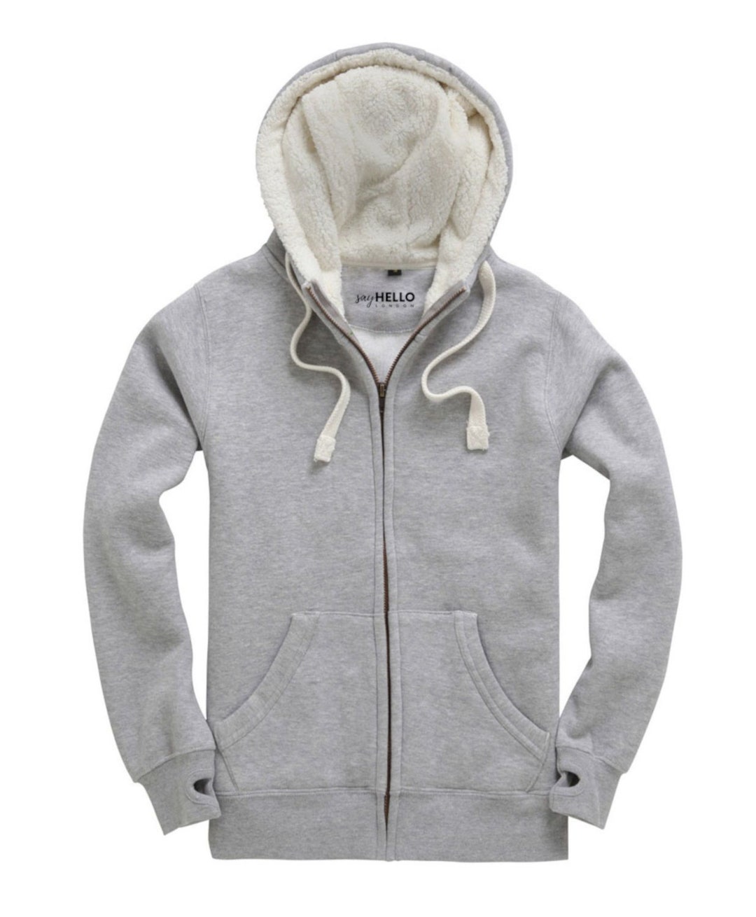 SHERPA Hoodie. Winter Hoodie. DUSTY GREY. Premium Zip Hoodie. - Etsy