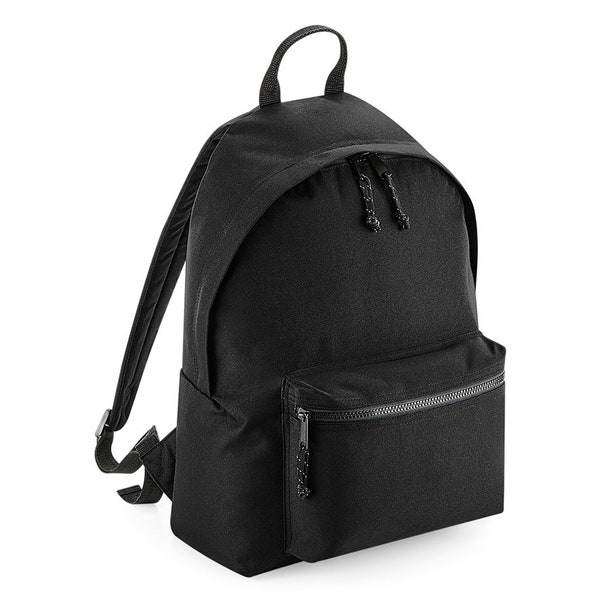BLACK Recycled Backpack. Classic Backpack. Back To School Backpack. Academy Backpack. Student Backpack. Recycled Polyester Backpack.
