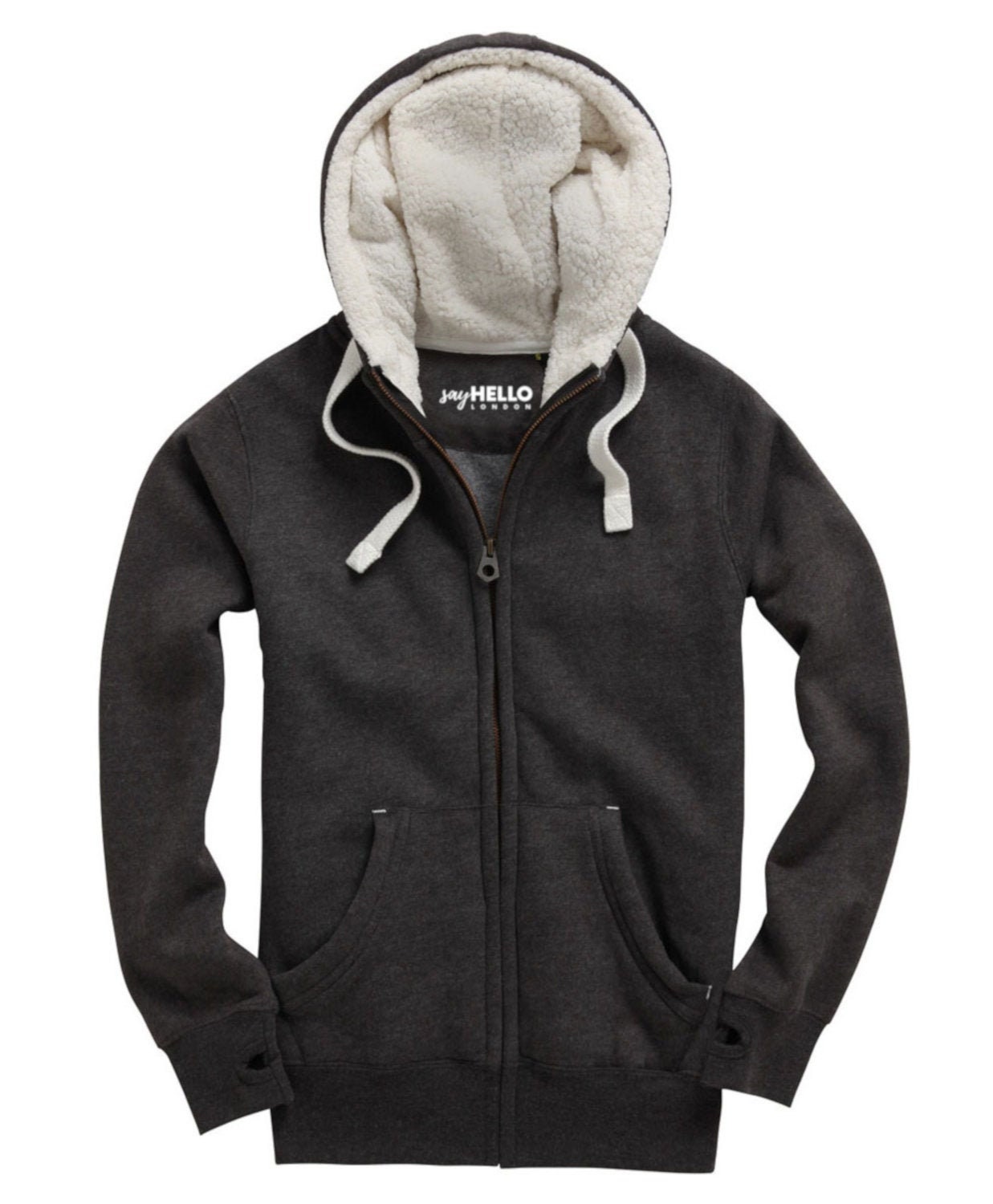 SHERPA Hoodie. Winter Hoodie. BLACK MELANGE. Premium Zip - Etsy UK