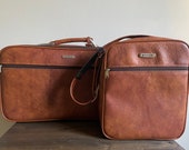 Vintage 1970s Samsonite Sonora Leather Suitcase with matching shoulder bag