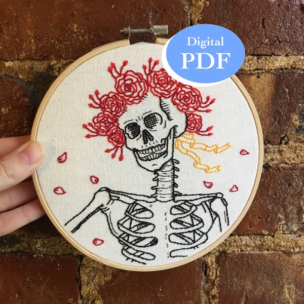 DIGITAL PDF Grateful Dead ADVANCED pattern  embroidery 5" or 6"