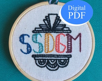 SSDGM Art Deco Pattern | My Favorite Murder Embroidery 4"/5"
