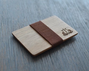 Personalized Wooden Walet, Card holder for men with monogram, Handmade case for money