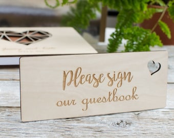 Wedding Guest Book Sign, Wooden Table Sign for Guests, Eco friendly natural decor to wedding day, Polaroid Guest Book Sign