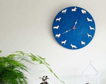 Wall clock with dogs Gift for pet lovers  Vet cliniс decor