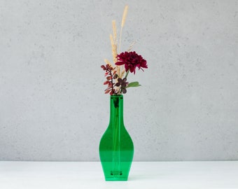 Green vase, minimal contemporary home decor, vase for flowers ikebana, art object eco style