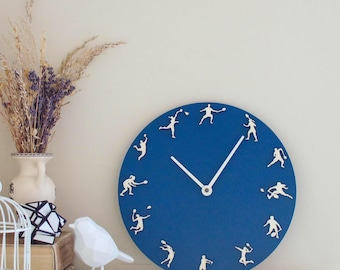 Badminton Wall Clock - Custom Wooden Gift for Player, Coach or Club