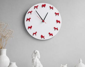 Red Dog Clock, Colorful Wall Decor for Kids Room