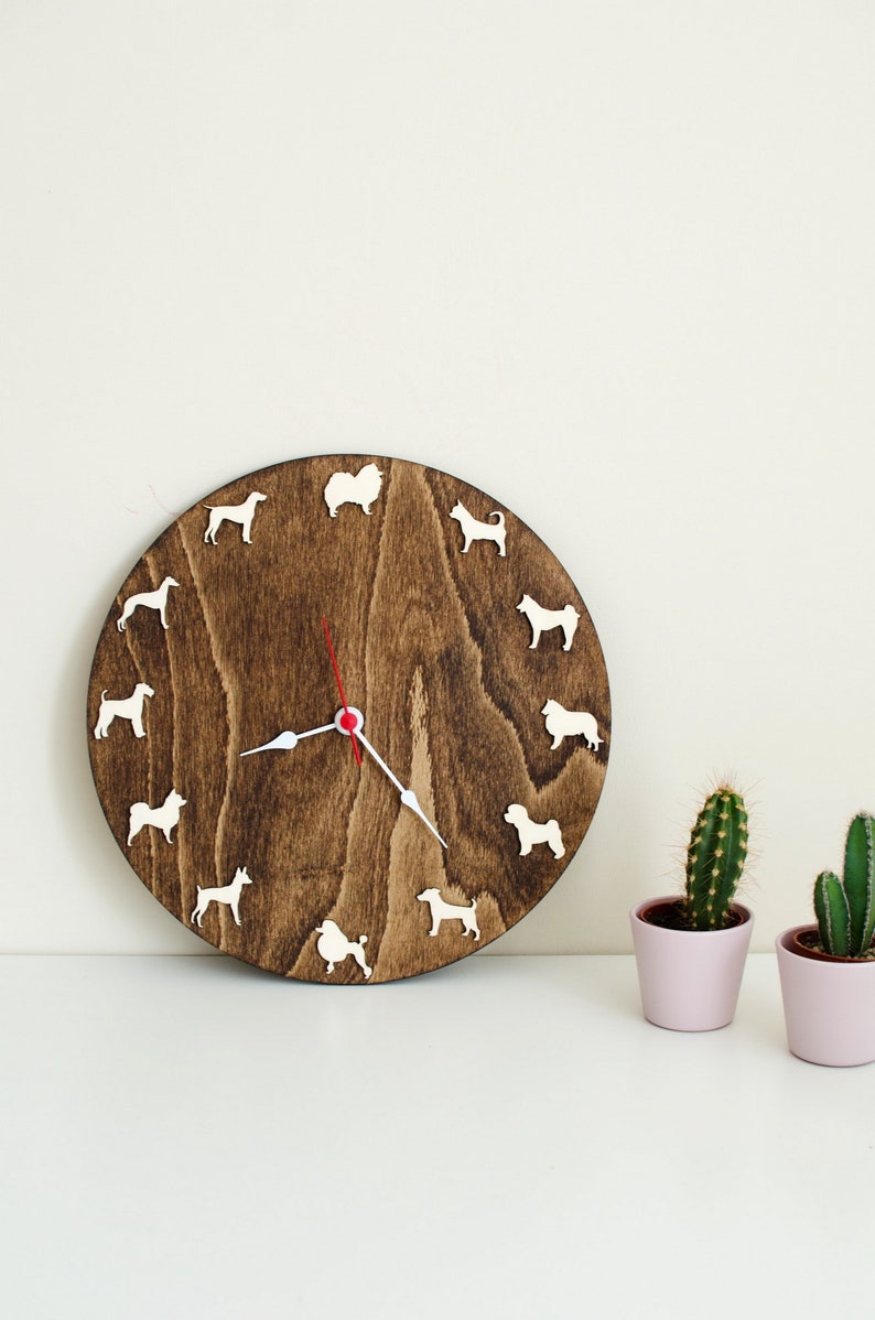 Clock With Different Dogs Breeds Set2 Clock for Dog Lovers Etsy