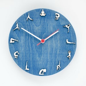 Yoga clock Yoga gift wood wall clock Zen Om gift for yoga lover vegan yoga teacher Yoga practice gift Namaste yoga clock image 5