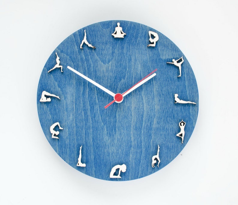 Yoga clock Yoga gift wood wall clock Zen Om gift for yoga lover vegan yoga teacher Yoga practice gift Namaste yoga clock image 5