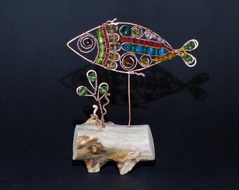 Fish Crystal Suncatcher,  Ocean Home Decor,  Art Sculpture