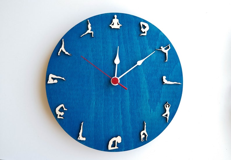 Yoga clock Yoga gift wood wall clock Zen Om gift for yoga Etsy