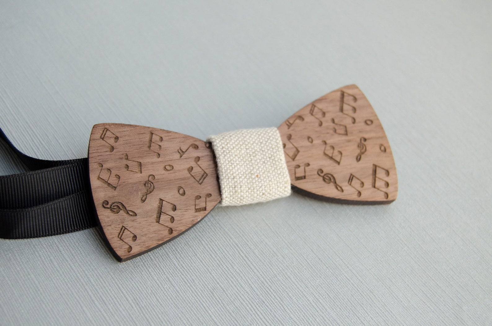 Music Bowtie for Men With Engraved Notes Modern Man - Etsy