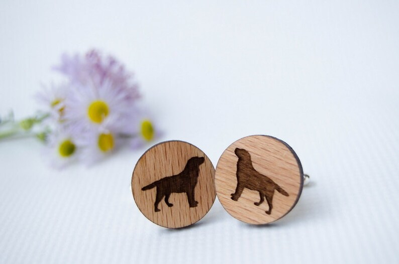 Dog breed Cufflinks wood men accessories Father/'s day gift dog portrait gift for pet lovers Wood Cuff Links Gift for Daddy