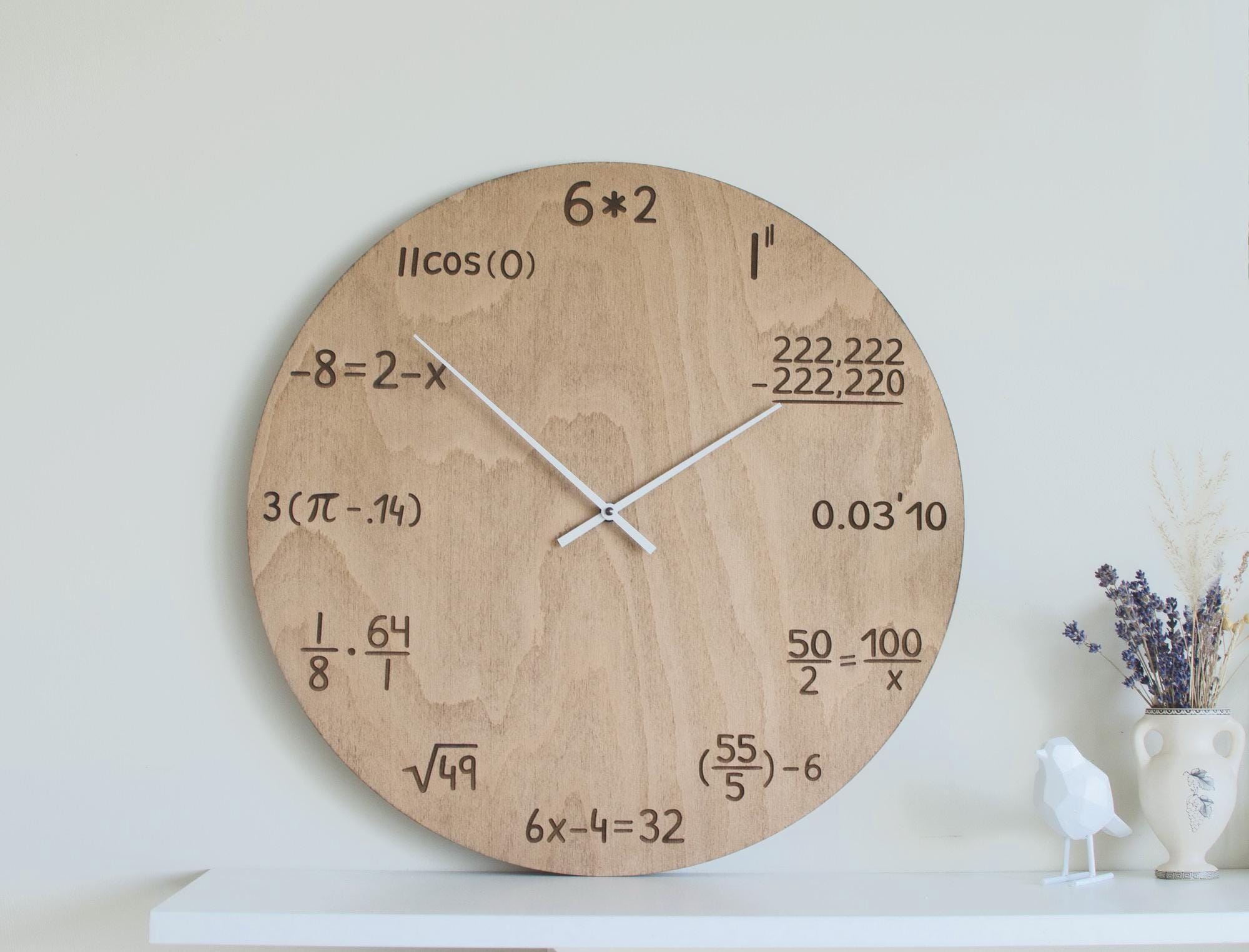 Math Table Clock Engraved Math Formulas Wooden Clock – Geeky Teacher Gift - Etsy