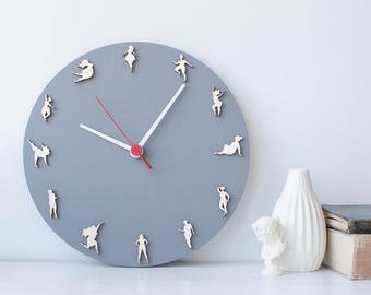 Body Positive Clock,  wooden wall clock with different women